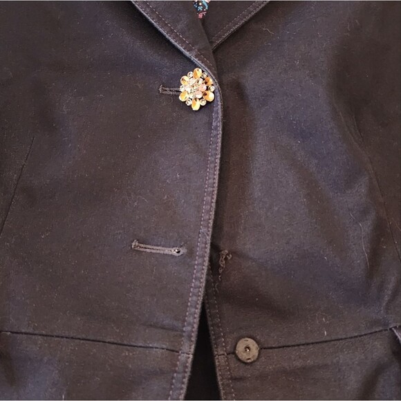 Tahari Arthur S Levine black button front blazer jacket 14P - Picture 5 of 6